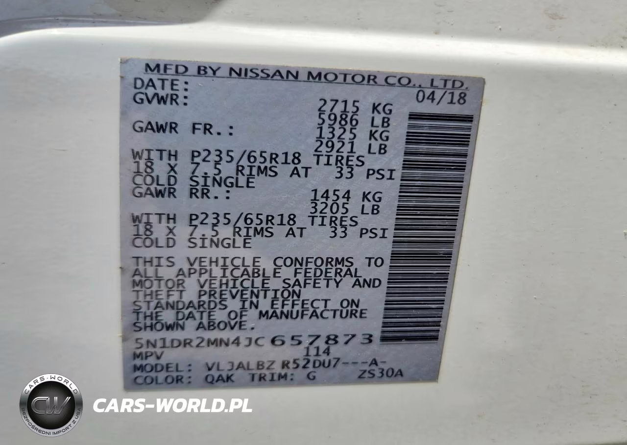 2018 Nissan Pathfinder S VIN:5N1DR2MN4JC657873 - 12
