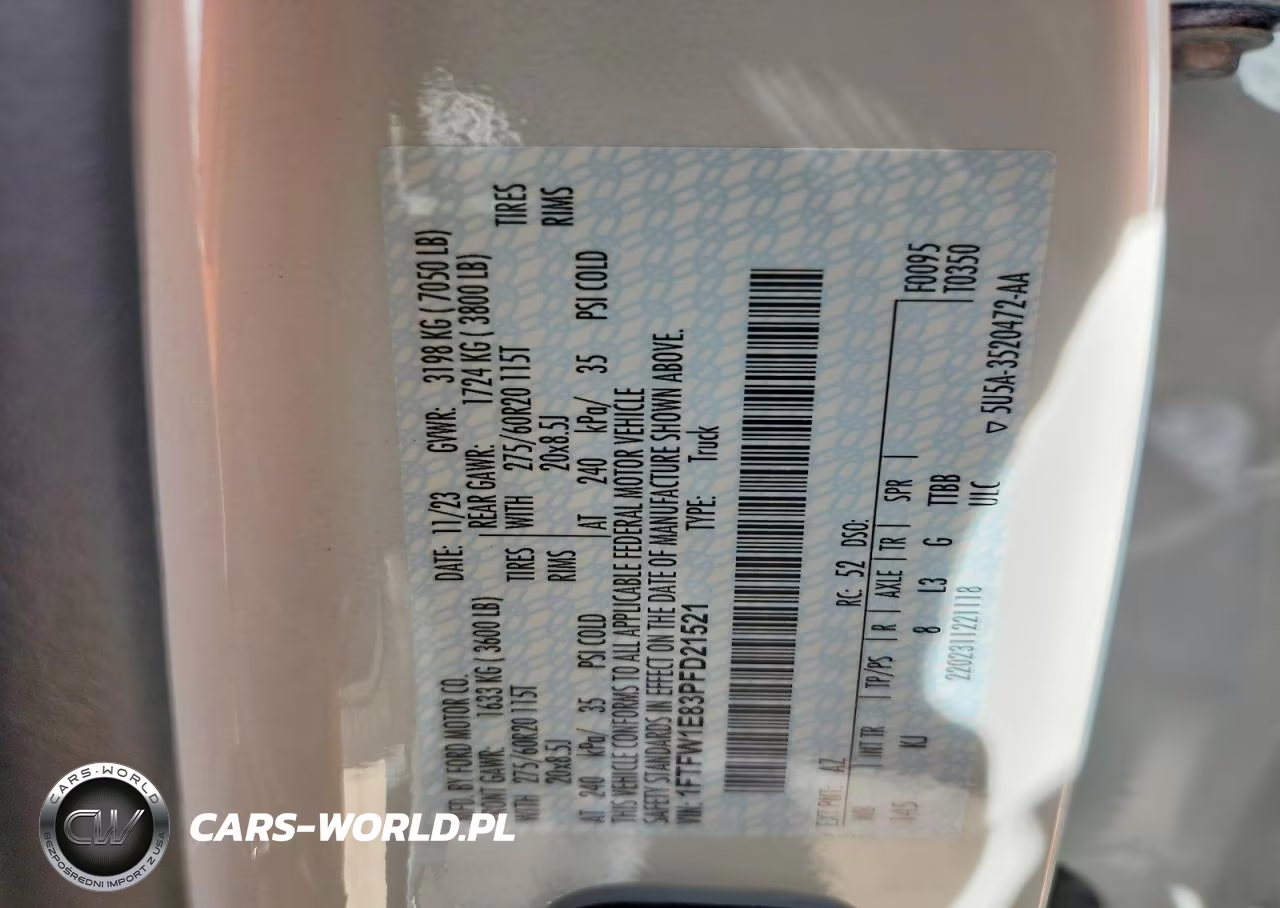 2023 Ford F150 Supercrew VIN:1FTFW1E83PFD21521 - 12