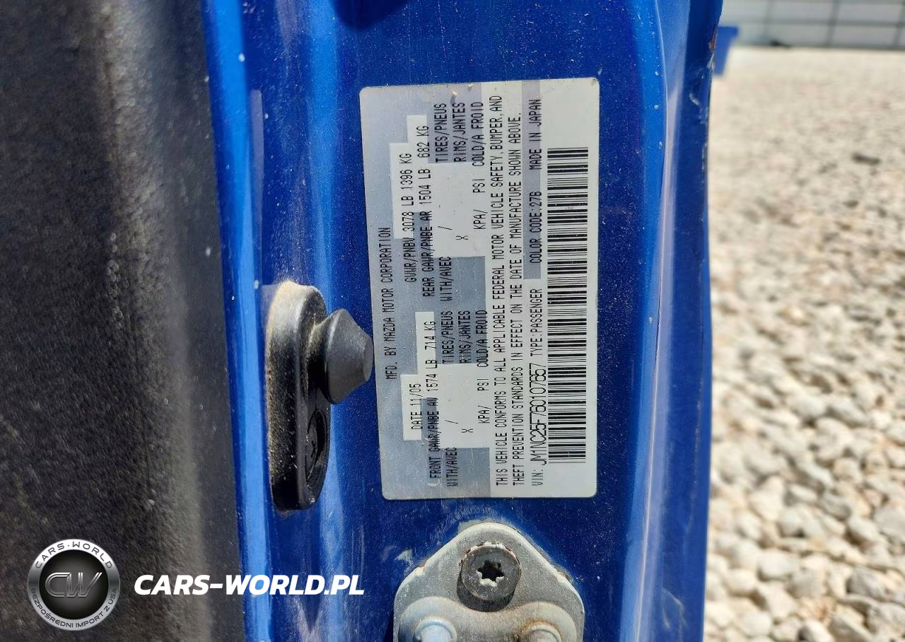 2006 Mazda Mx-5 Miata VIN:JM1NC25F760107657 - 12