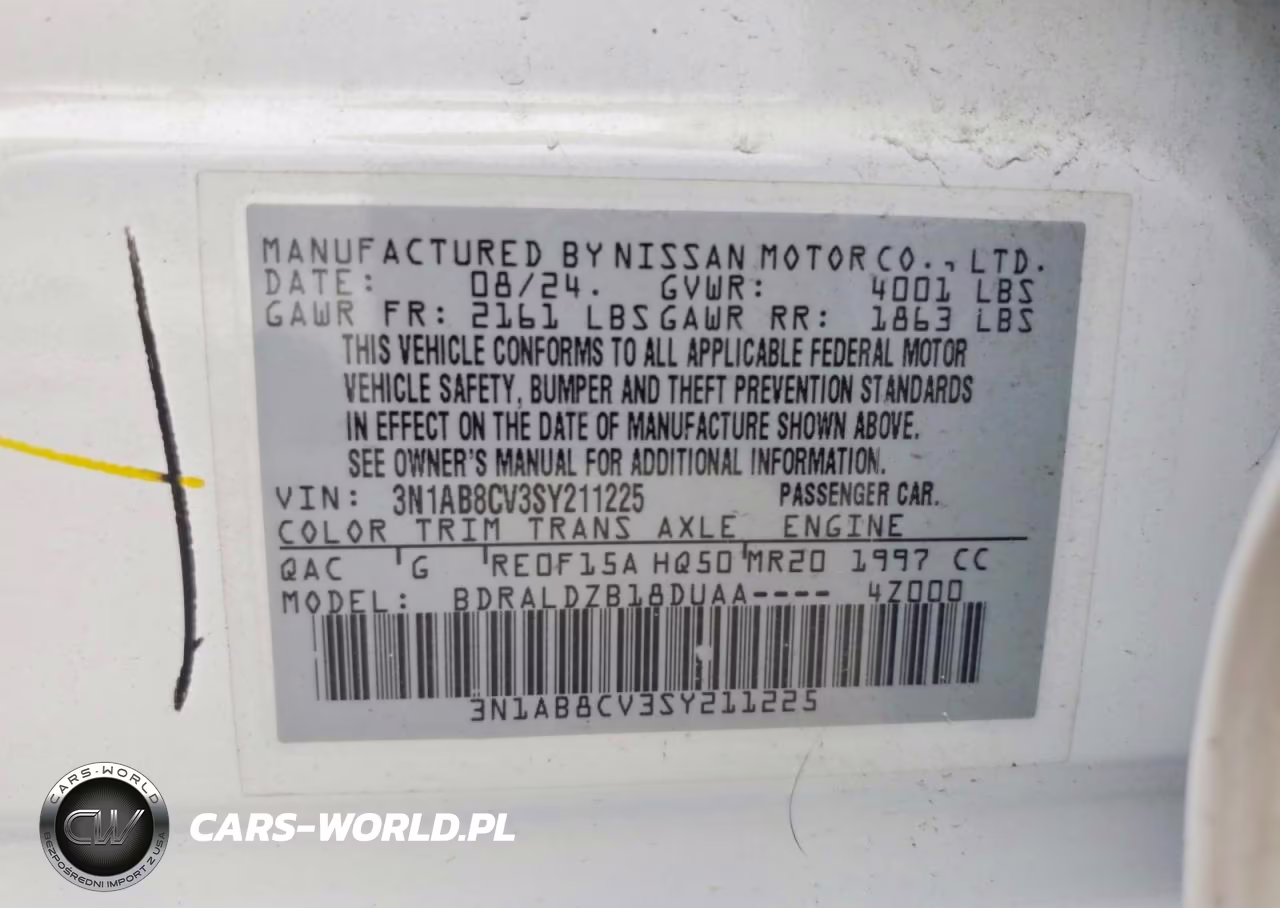 2025 Nissan Sentra Sv VIN:3N1AB8CV3SY211225 - 12