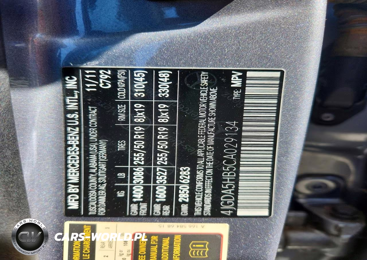 2012 Mercedes-Benz Ml 350 4Matic VIN:4JGDA5HB5CA029134 - 13