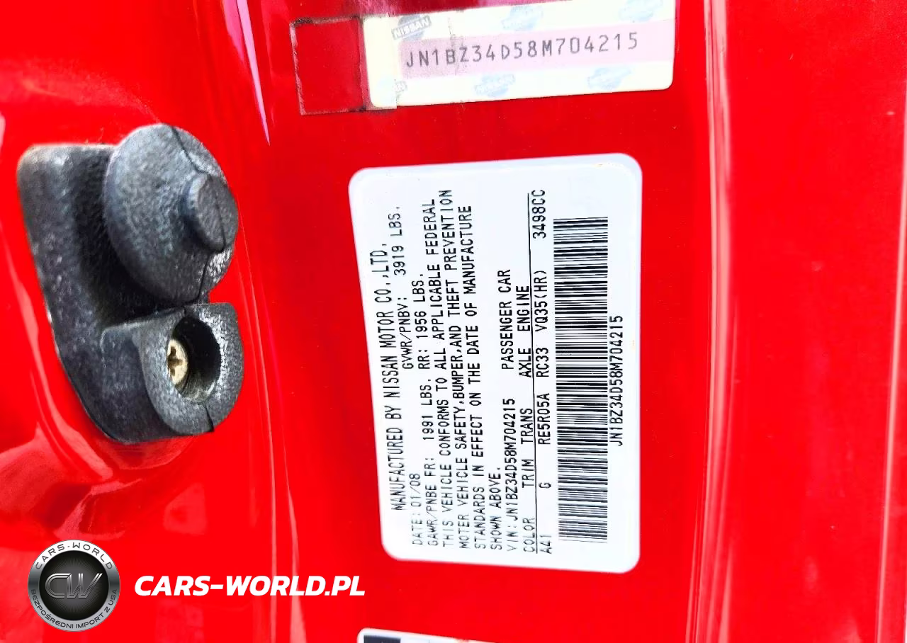 2008 Nissan 350Z Base VIN:JN1BZ34D58M704215 - 13