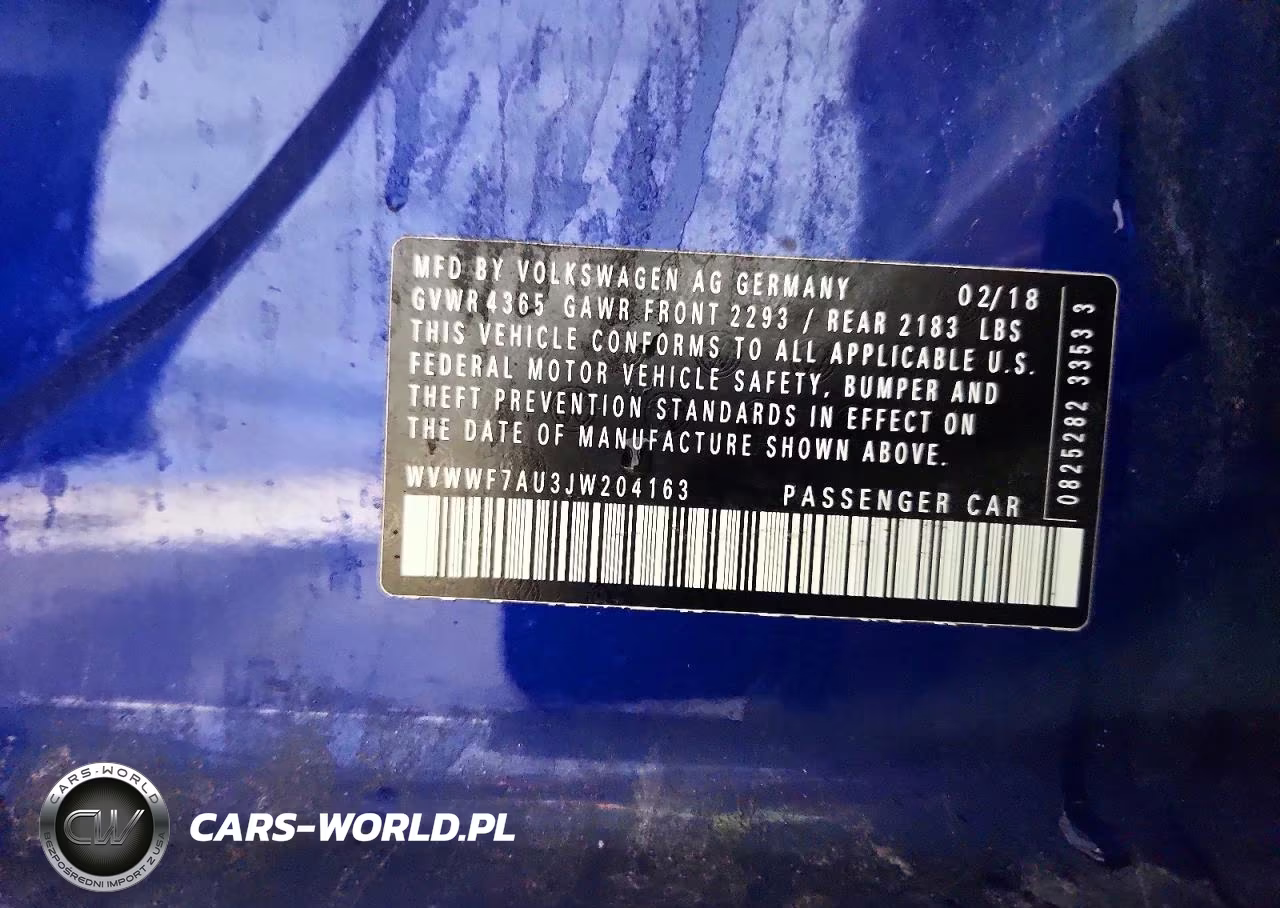 2018 Volkswagen Golf R VIN:WVWWF7AU3JW204163 - 12