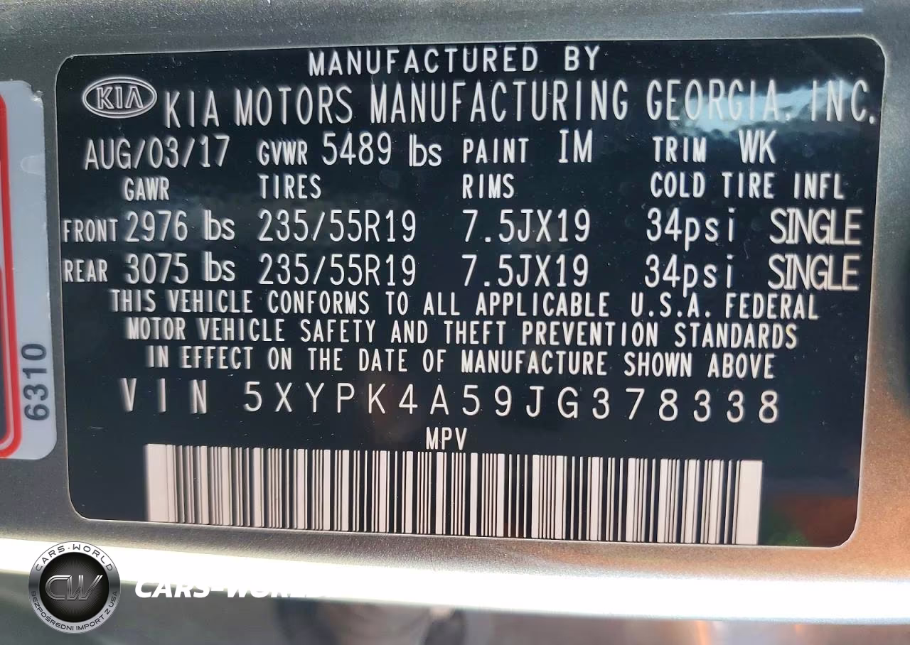 2018 Kia Sorento Sx V6 VIN:5XYPK4A59JG378338 - 13