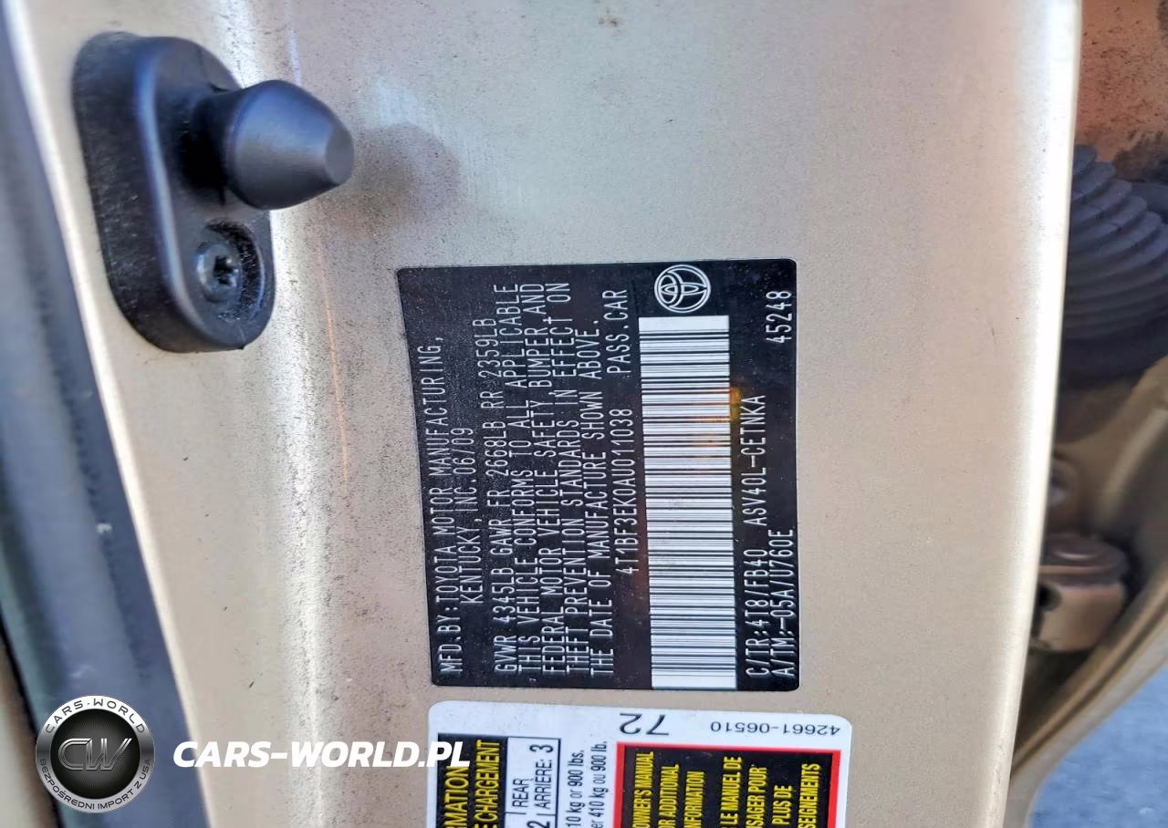 2010 Toyota Camry Base VIN:4T1BF3EK0AU011038 - 12