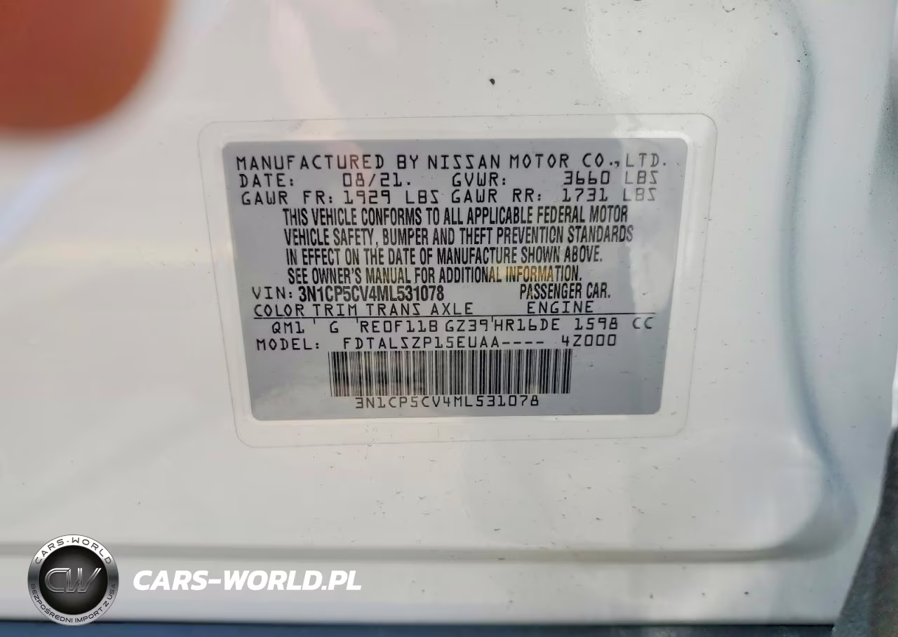 2021 Nissan Kicks Sv VIN:3N1CP5CV4ML531078 - 13