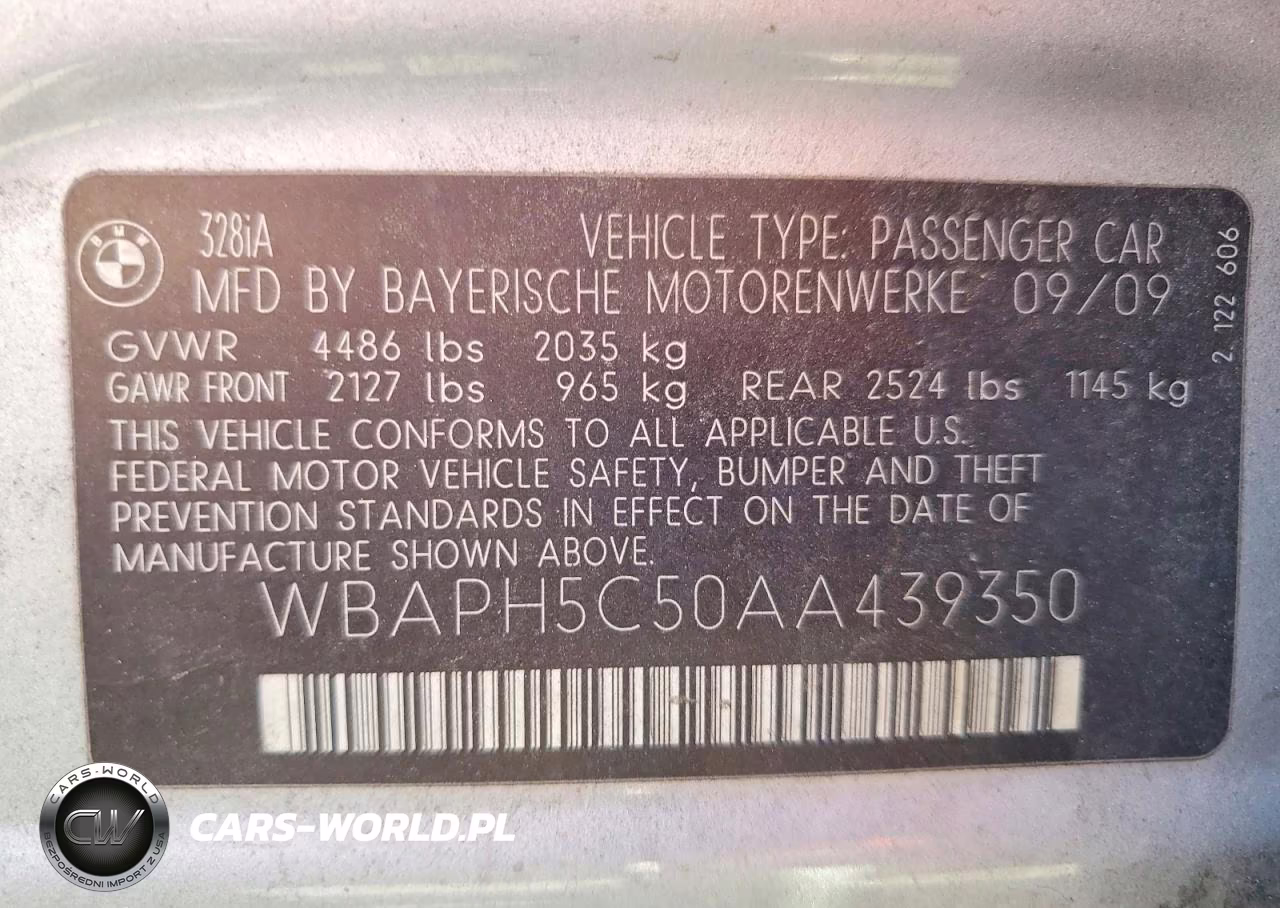 2010 BMW 328 I Sulev VIN:WBAPH5C50AA439350 - 12
