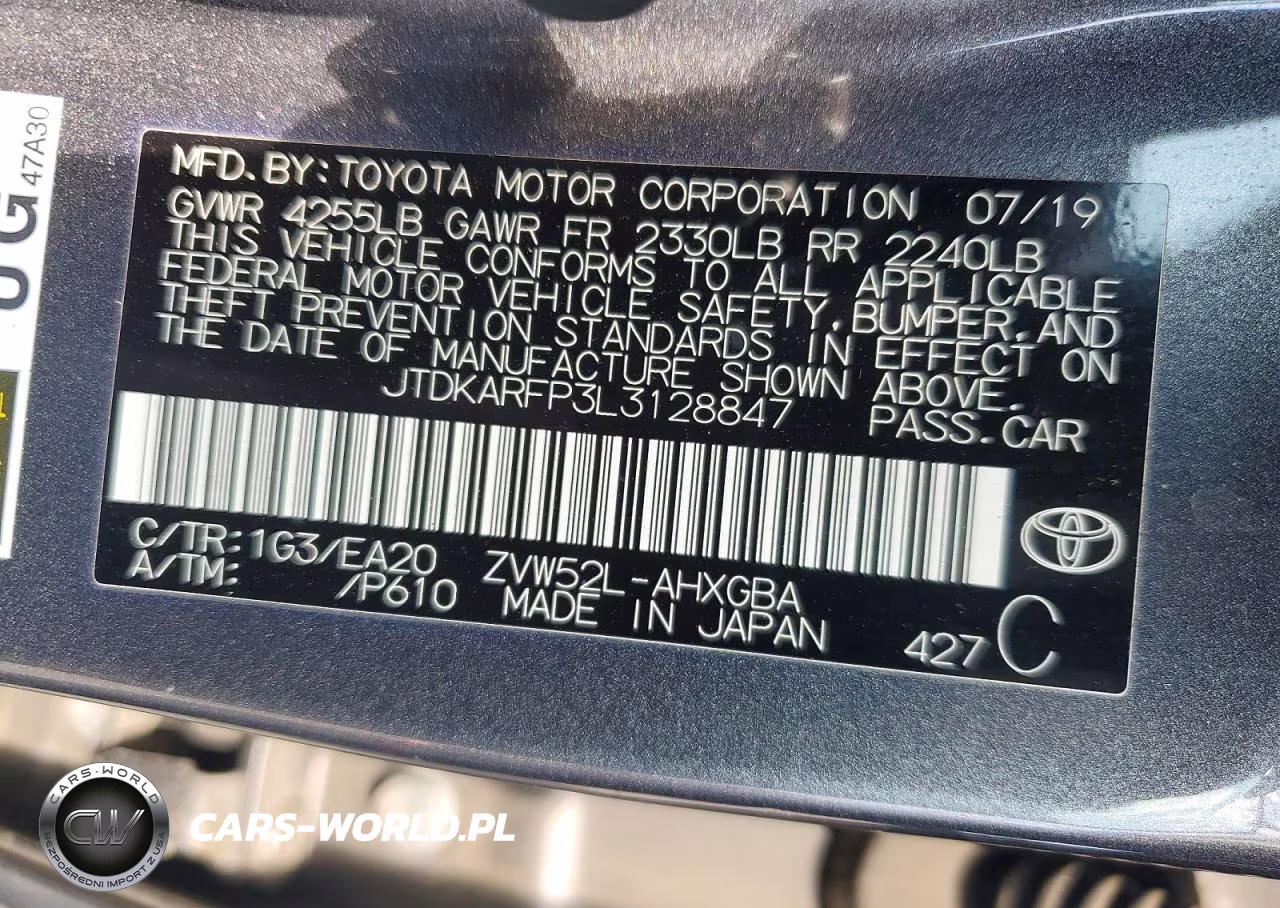 2020 Toyota Prius Prime Xle VIN:JTDKARFP3L3128847 - 12