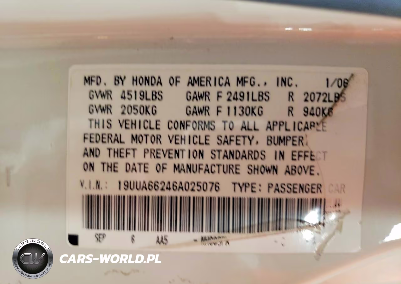 2006 Acura 3.2Tl VIN:19UUA66246A025076 - 12