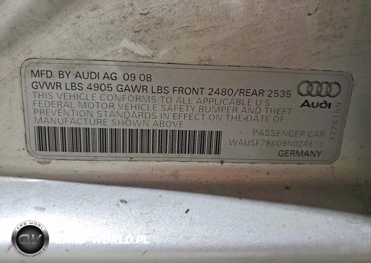 2009 Audi A4 Premium Plus VIN:WAUSF78K09N024611 - 12