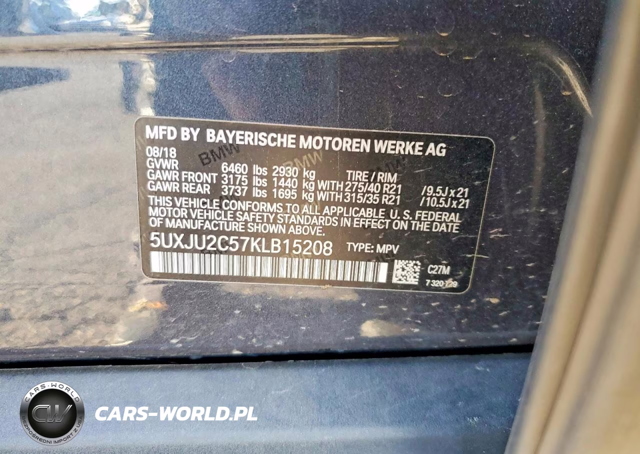 2019 BMW X5 xDrive50I VIN:5UXJU2C57KLB15208 - 13