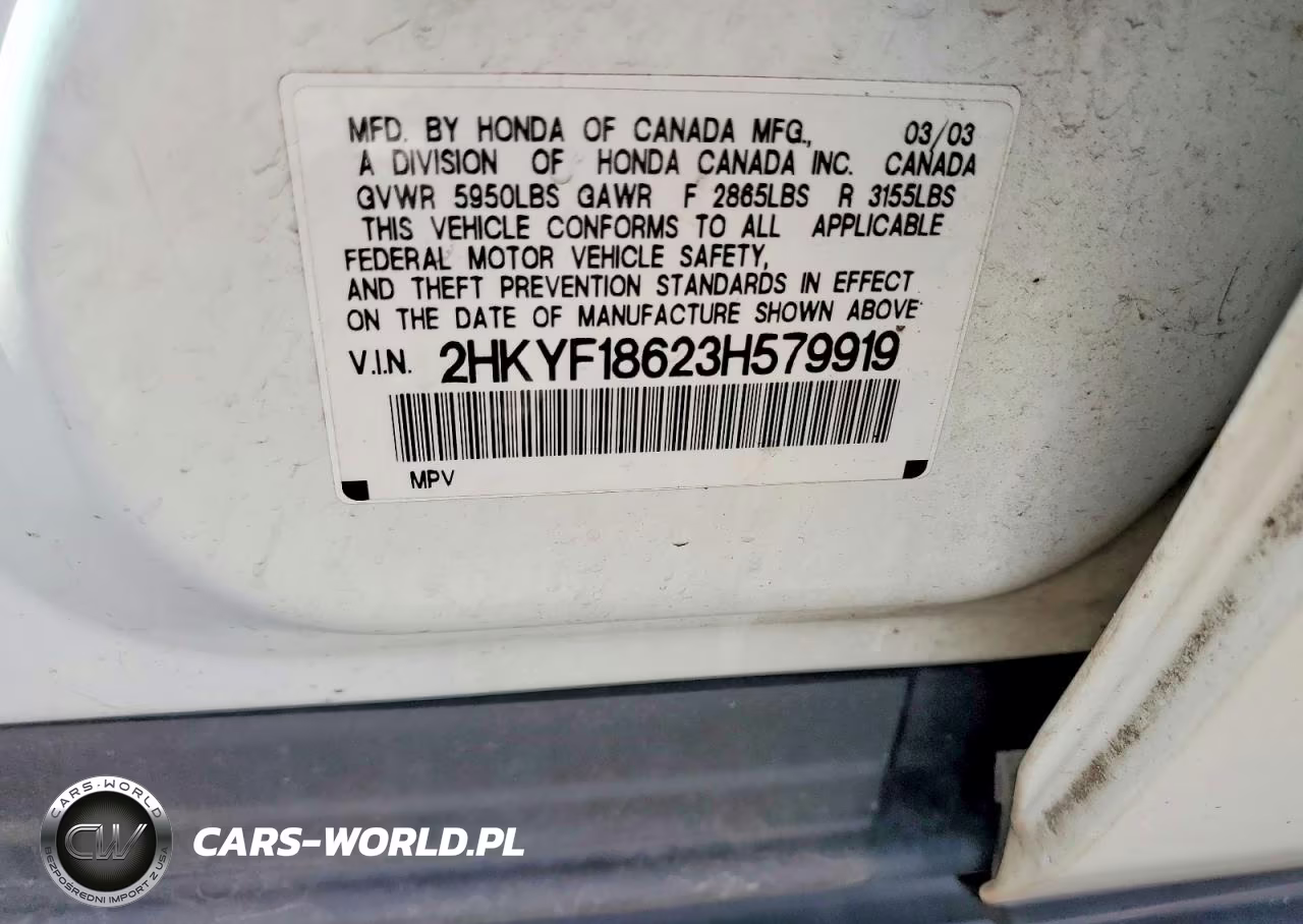 2003 Honda Pilot Exl VIN:2HKYF18623H579919 - 13