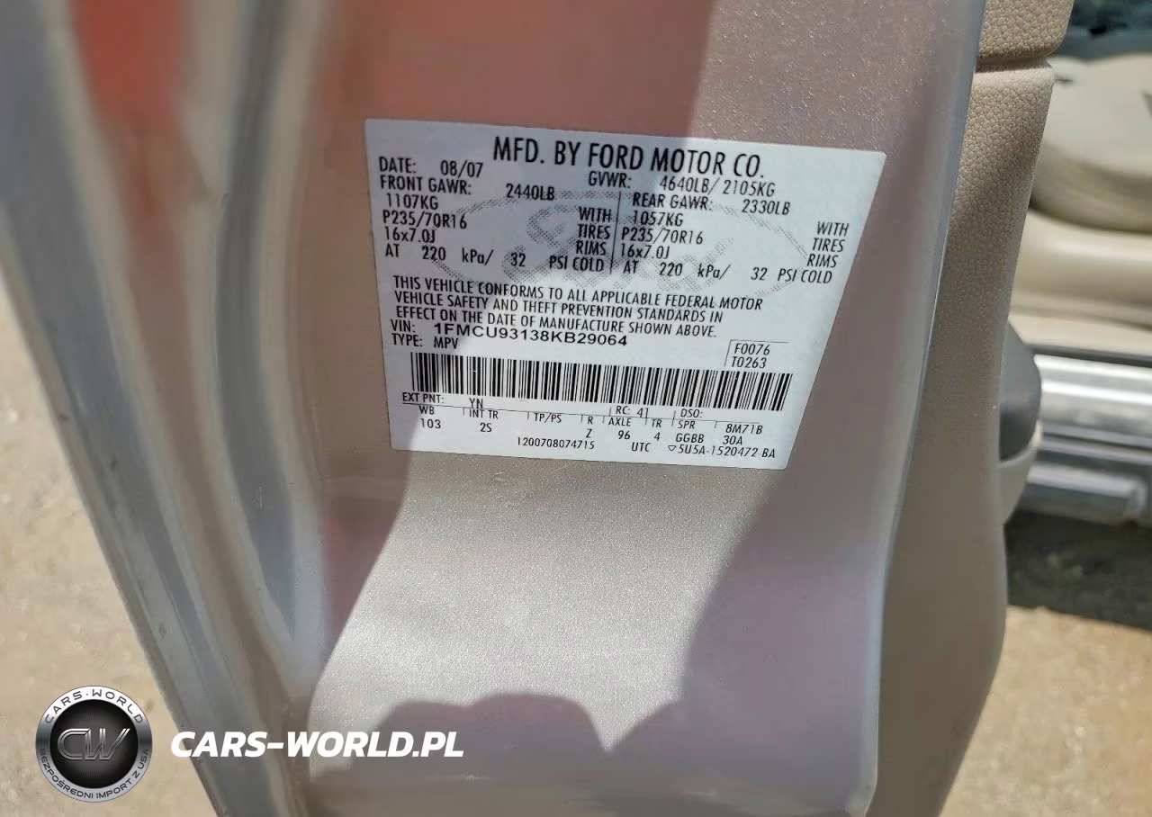 2008 Ford Escape Xlt VIN:1FMCU93138KB29064 - 13