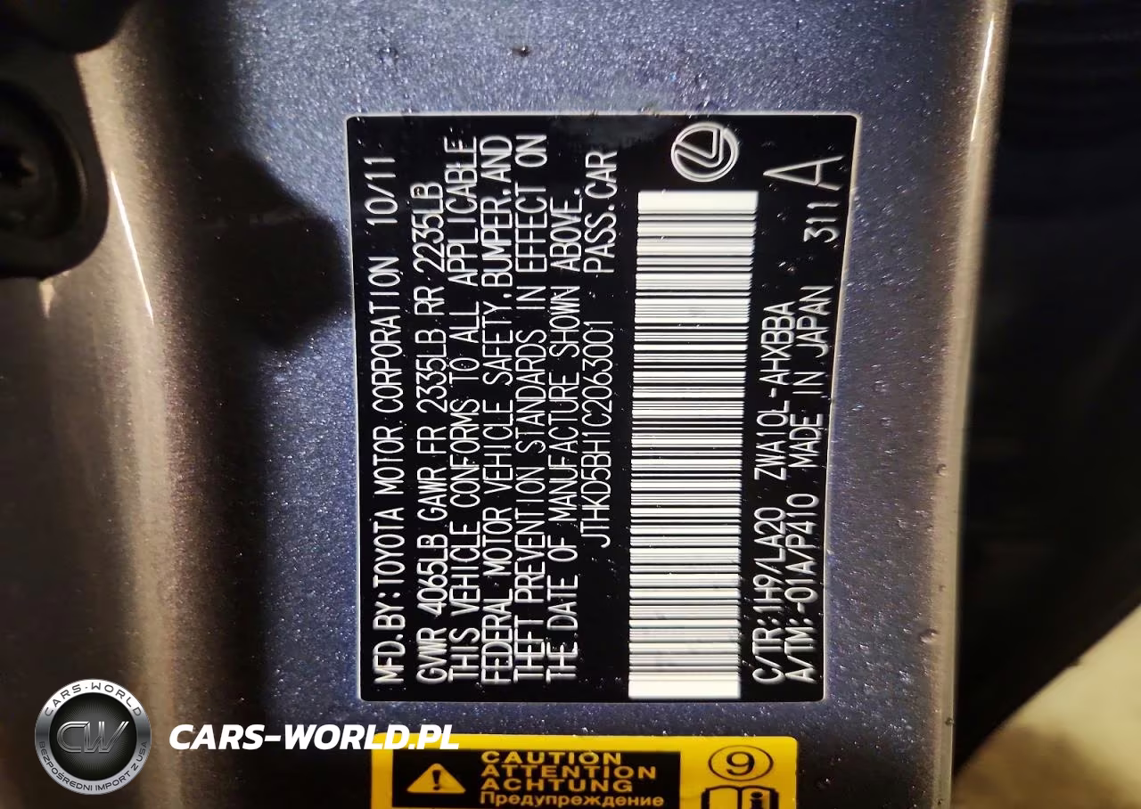 2012 LEXUS CT 200H PREMIUM VIN:JTHKD5BH1C2063001 - 13