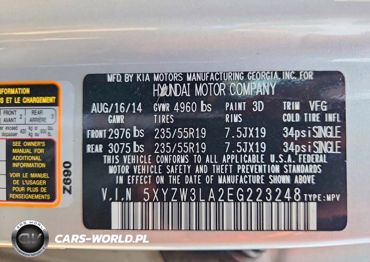 2014 Hyundai Santa Fe Sport 2.0T VIN:5XYZW3LA2EG223248 - 14