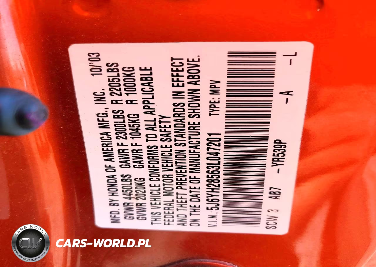 2003 Honda Element Ex VIN:5J6YH28563L047201 - 13