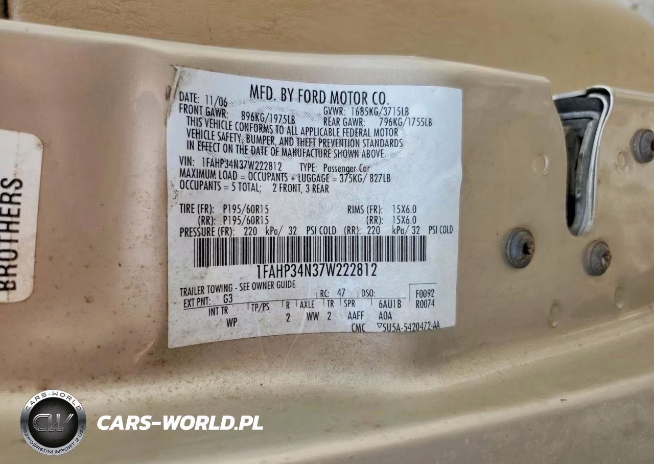 2007 Ford Focus Zx4 VIN:1FAHP34N37W222812 - 12