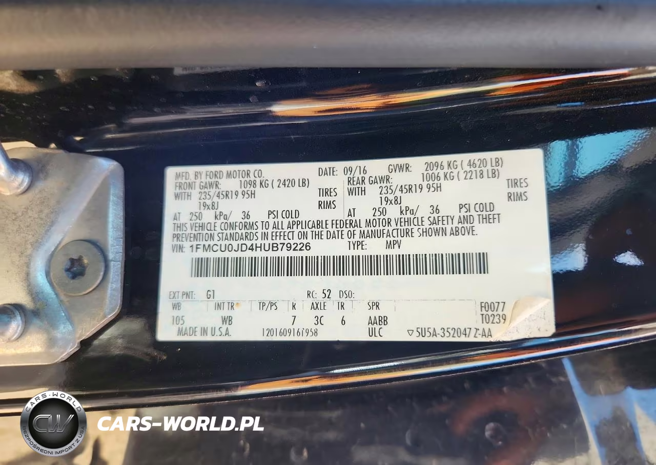 2017 Ford Escape Titanium VIN:1FMCU0JD4HUB79226 - 13