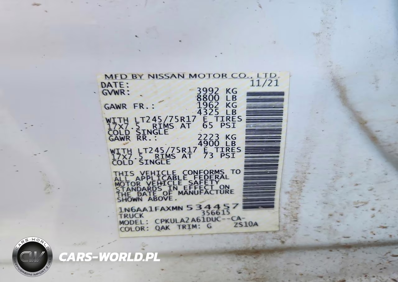 2021 Nissan Titan Xd S VIN:1N6AA1FAXMN534457 - 12