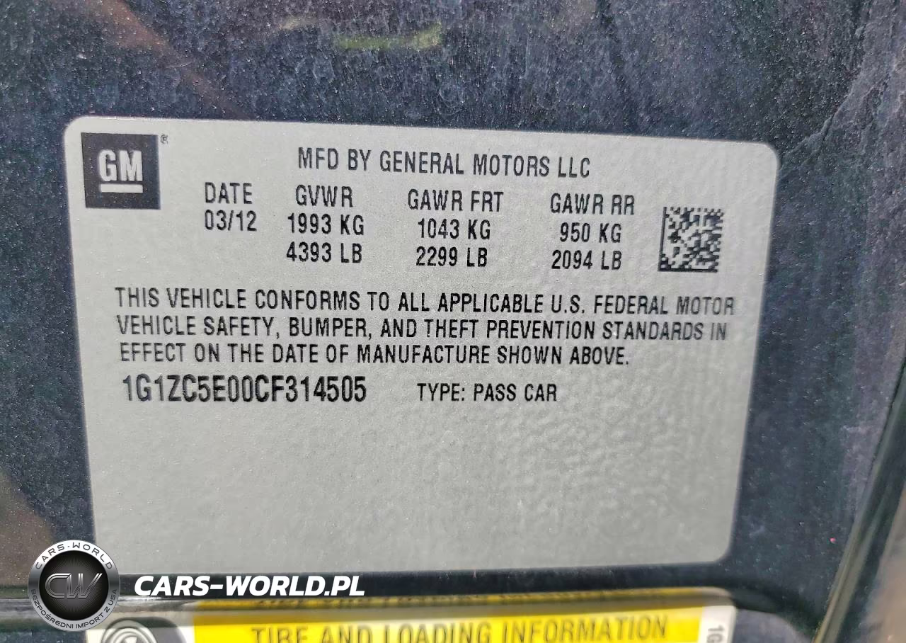 2012 Chevrolet Malibu 1Lt VIN:1G1ZC5E00CF314505 - 12