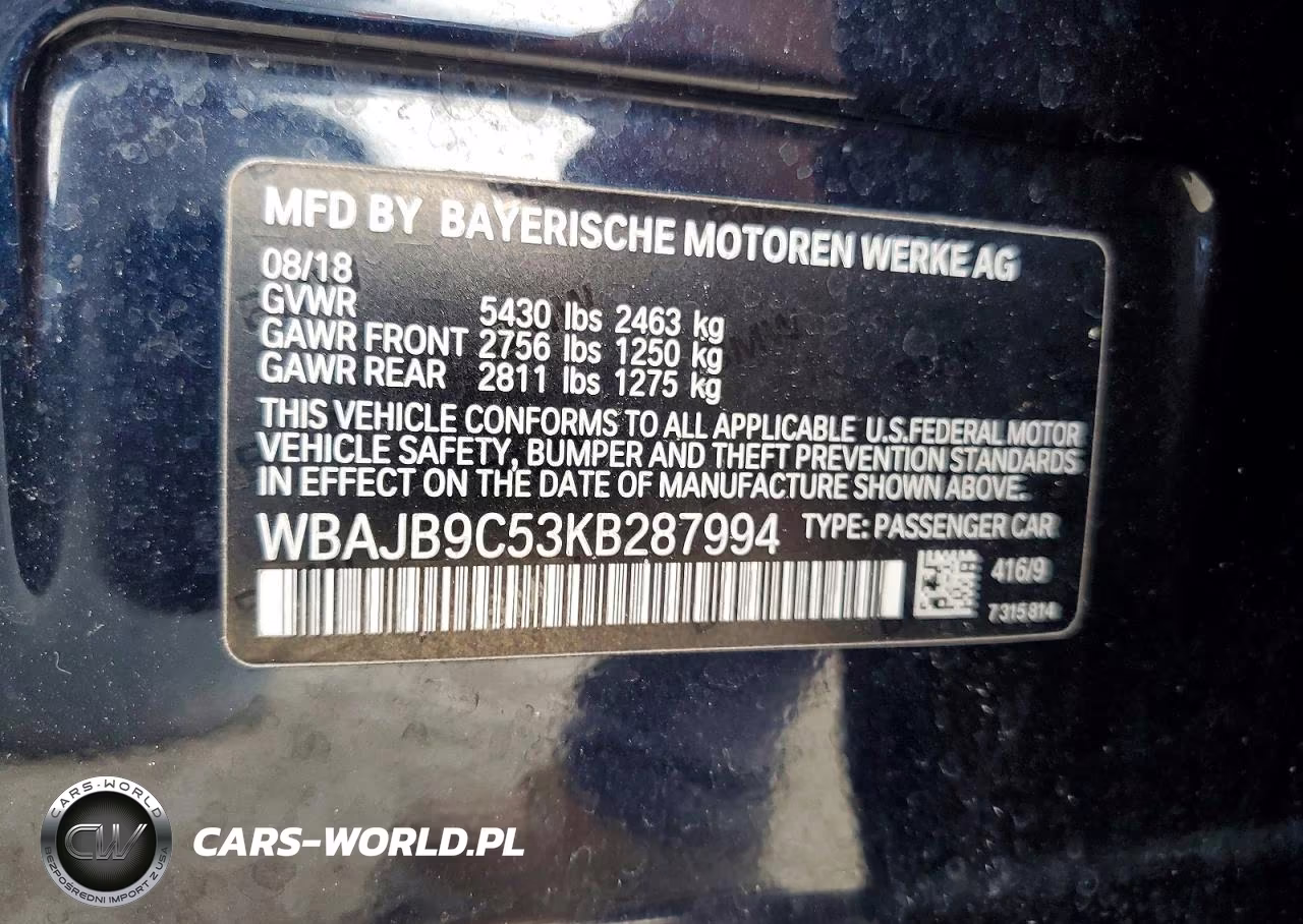 2019 BMW M550Xi VIN:WBAJB9C53KB287994 - 12