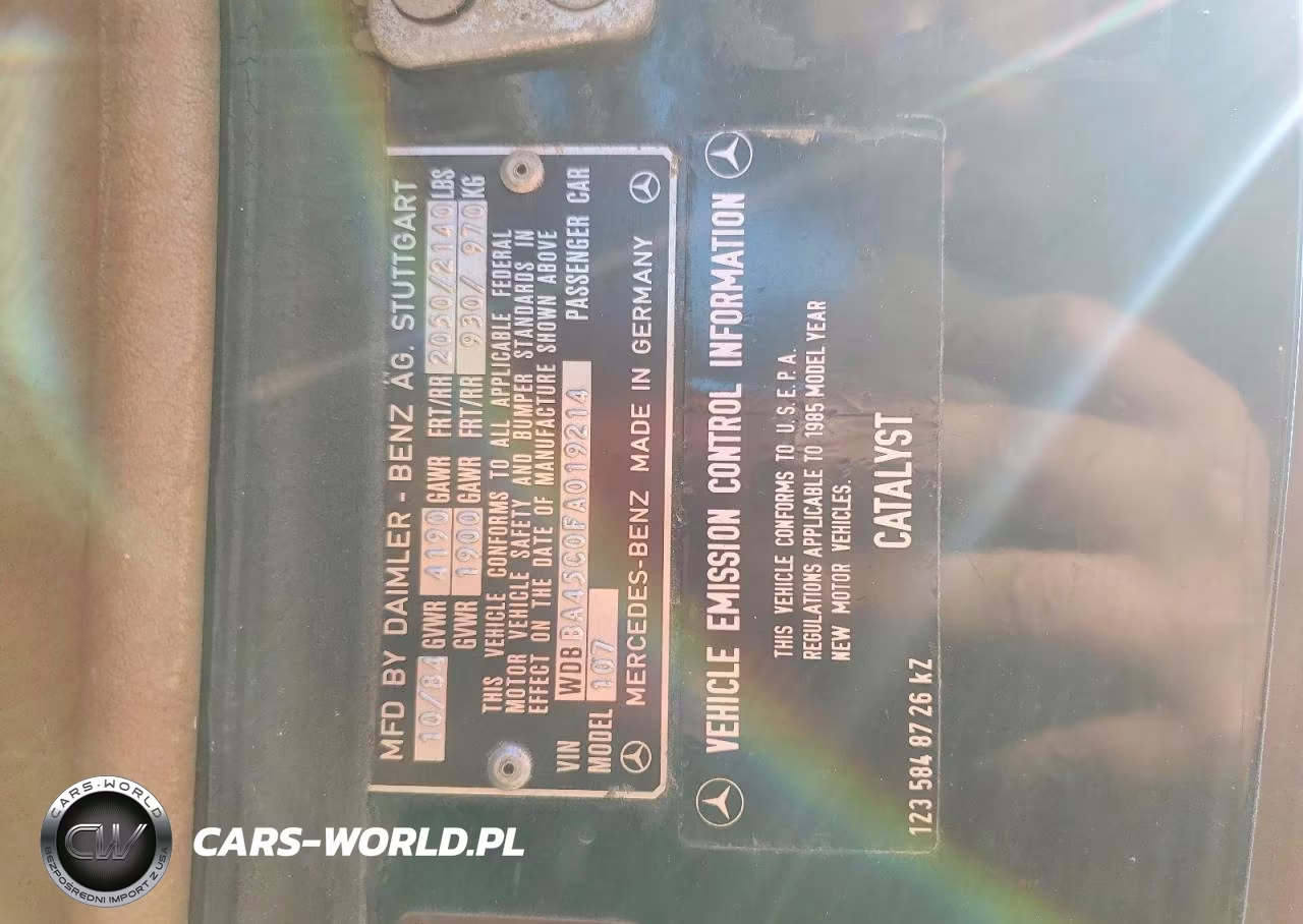 1985 Mercedes-Benz 380 Sl VIN:WDBBA45C0FA019214 - 12