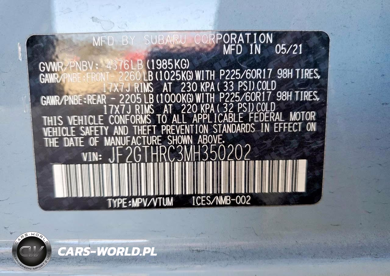 2021 Subaru Crosstrek Sport VIN:JF2GTHRC3MH350202 - 12