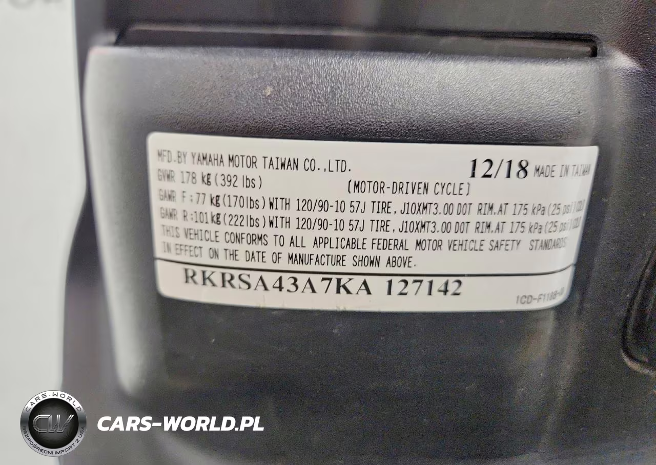 2019 Yamaha Yw50 F VIN:RKRSA43A7KA127142 - 9