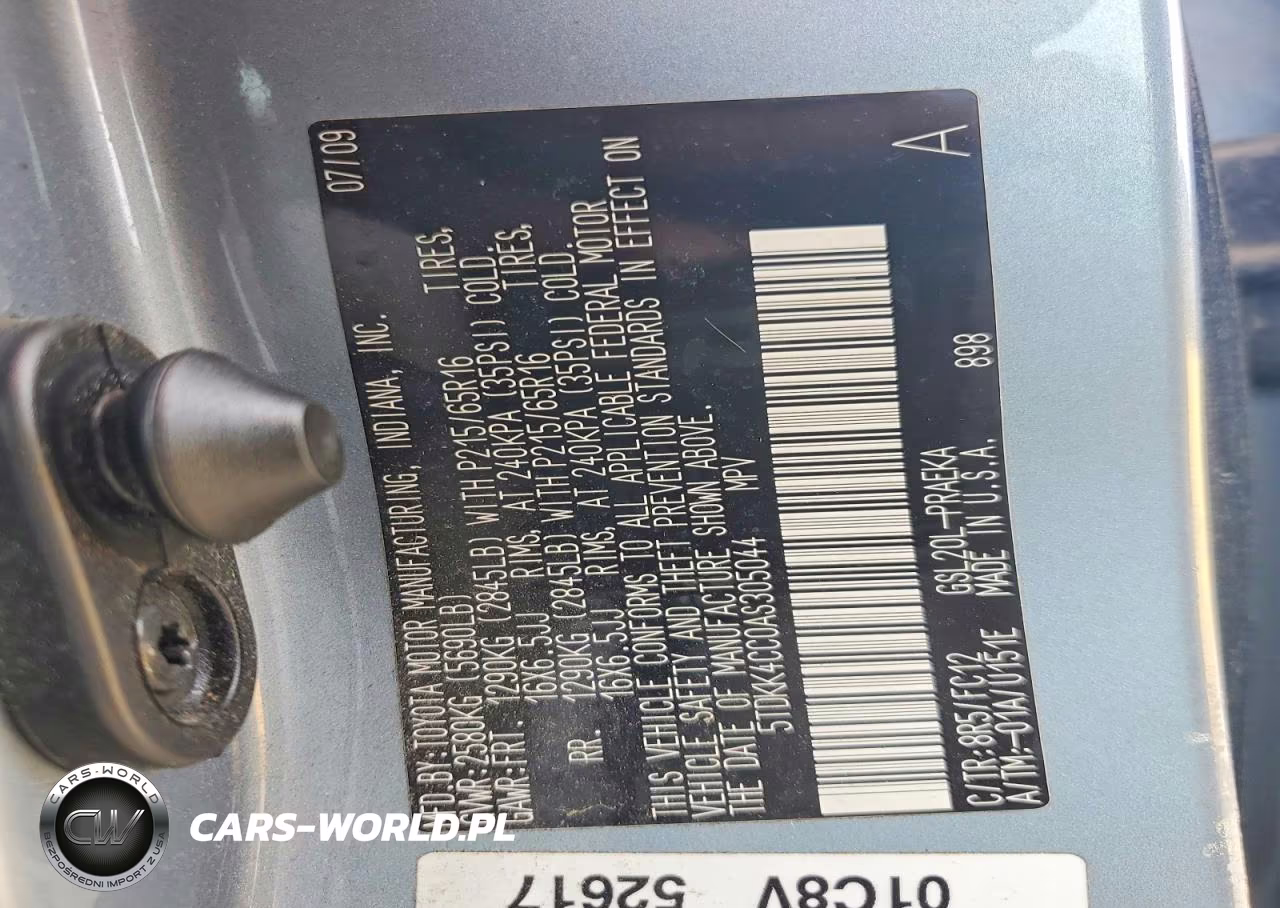 2010 Toyota Sienna Le 8-Passenger VIN:5TDKK4CC0AS305044 - 13
