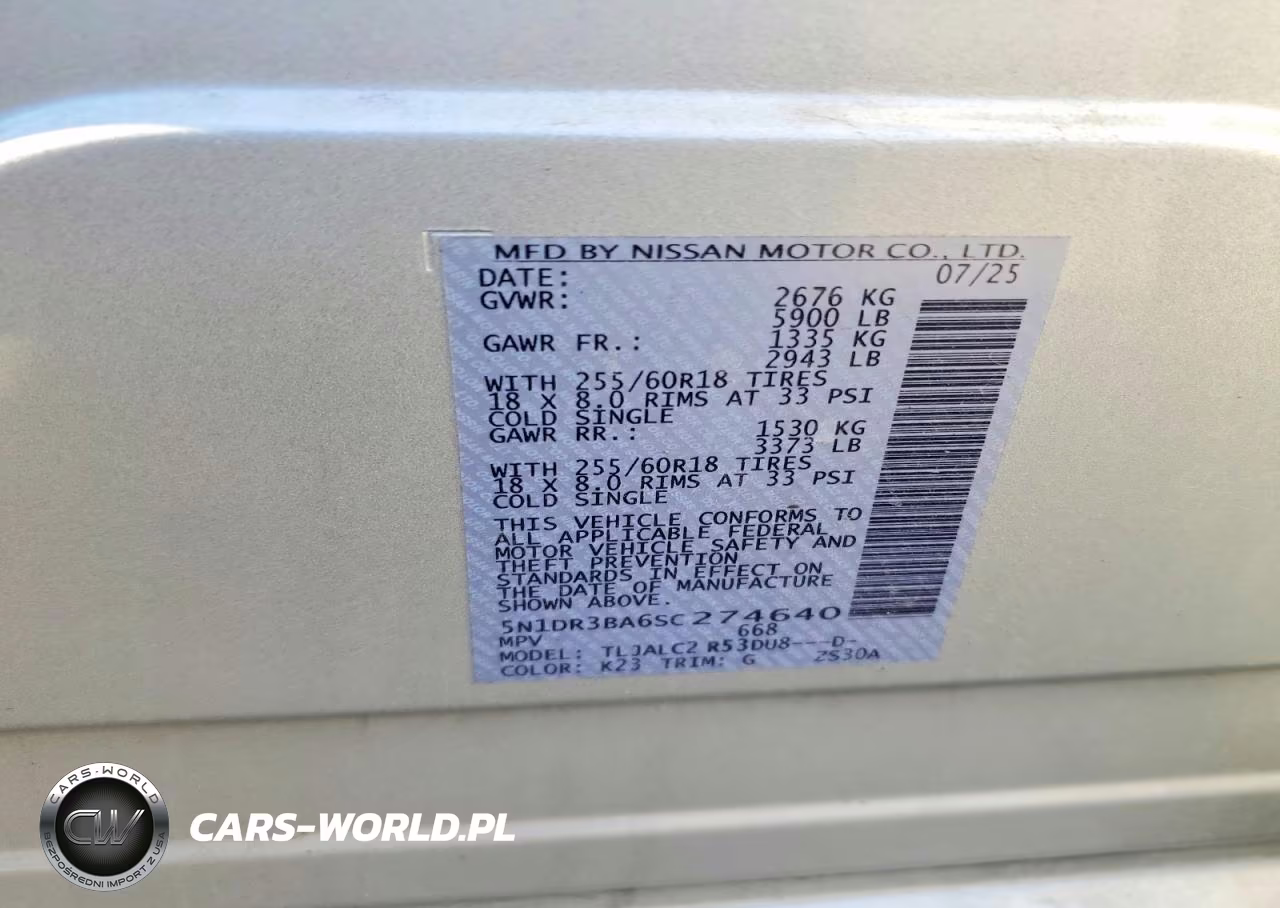 2025 Nissan Pathfinder Sv VIN:5N1DR3BA6SC274640 - 12