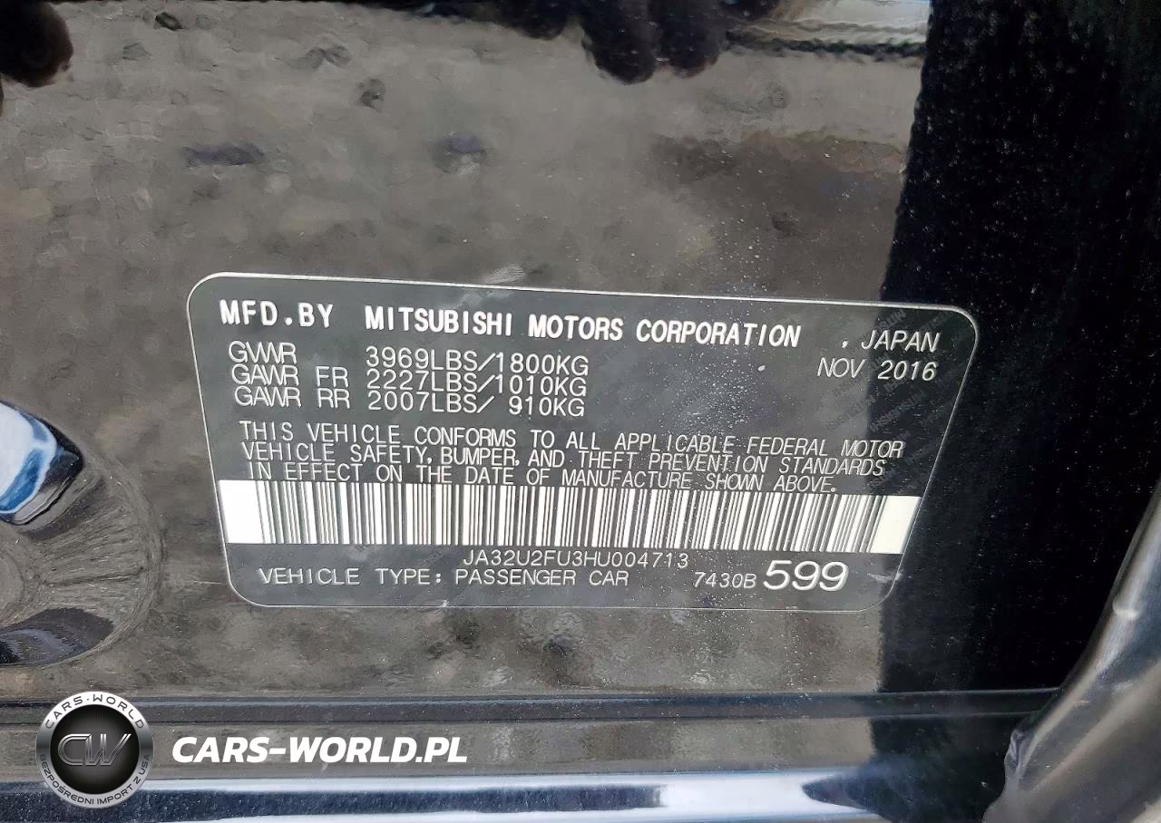 2017 Mitsubishi Lancer Es VIN:JA32U2FU3HU004713 - 12