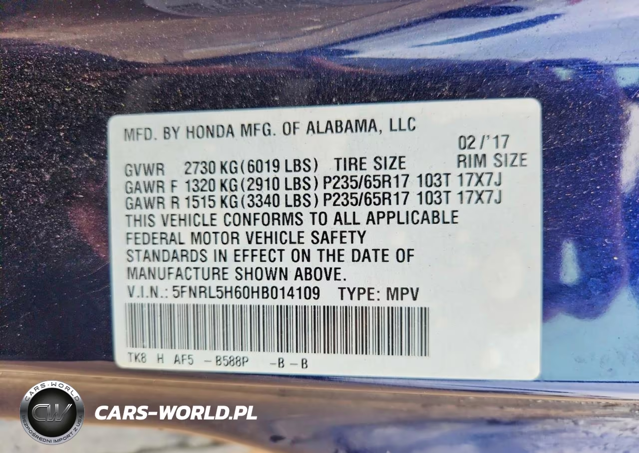 2017 Honda Odyssey Exl VIN:5FNRL5H60HB014109 - 14