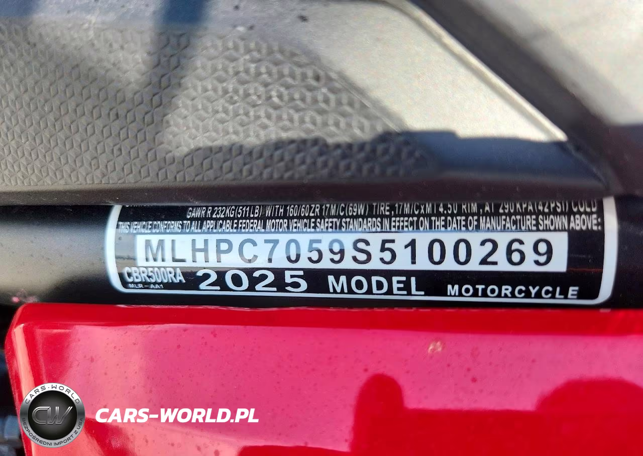 2025 Honda Cbr500 Ra VIN:MLHPC7059S5100269 - 9