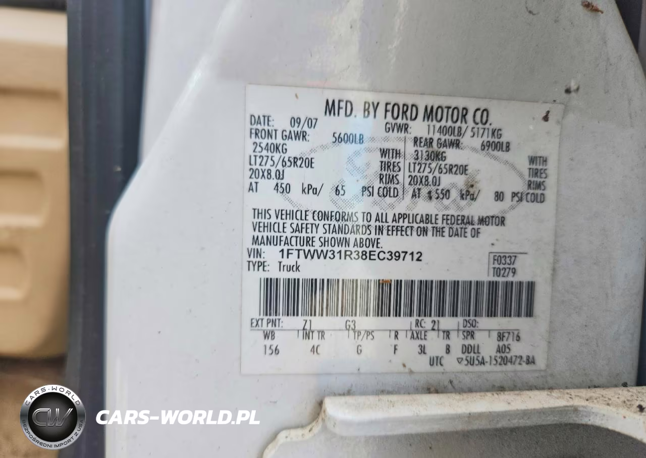 2008 Ford F350 Srw Super Duty VIN:1FTWW31R38EC39712 - 12