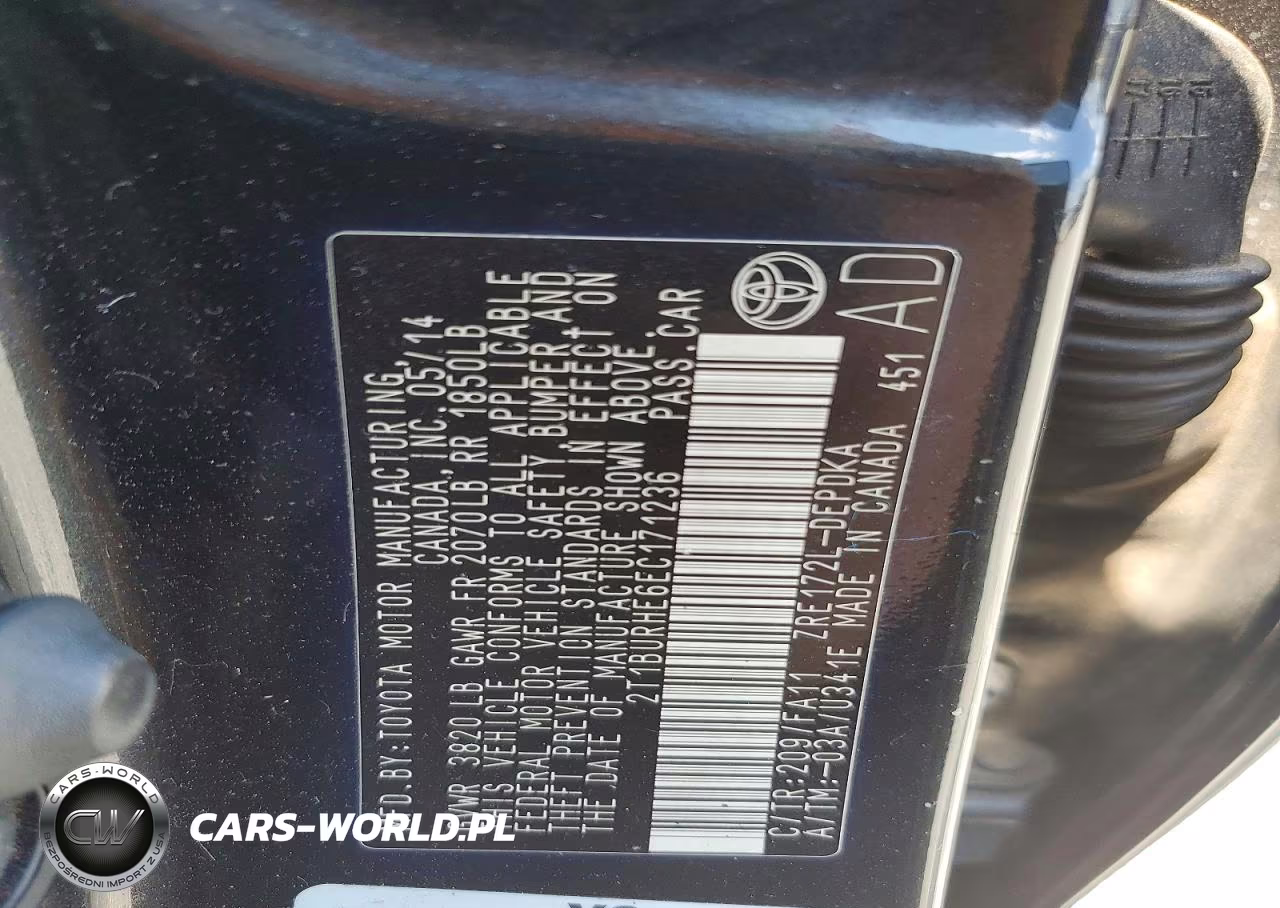 2014 Toyota Corolla L VIN:2T1BURHE6EC171236 - 12