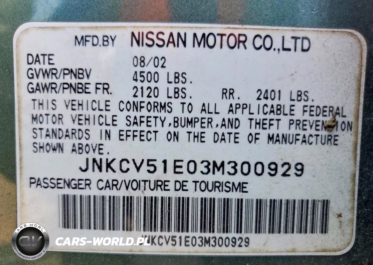 2003 Infiniti G35 Base VIN:JNKCV51E03M300929 - 12