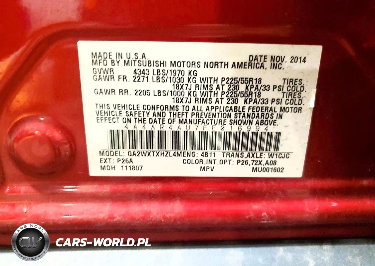 2015 Mitsubishi Outlander Sport Se VIN:4A4AR4AU7FE016994 - 13