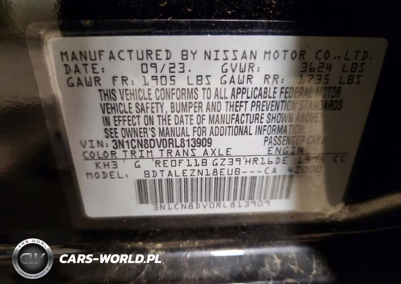 2024 Nissan Versa S VIN:3N1CN8DV0RL813909 - 13