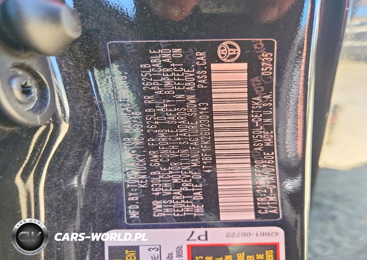 2016 Toyota Camry Se VIN:4T1BF1FK2GU230143 - 13