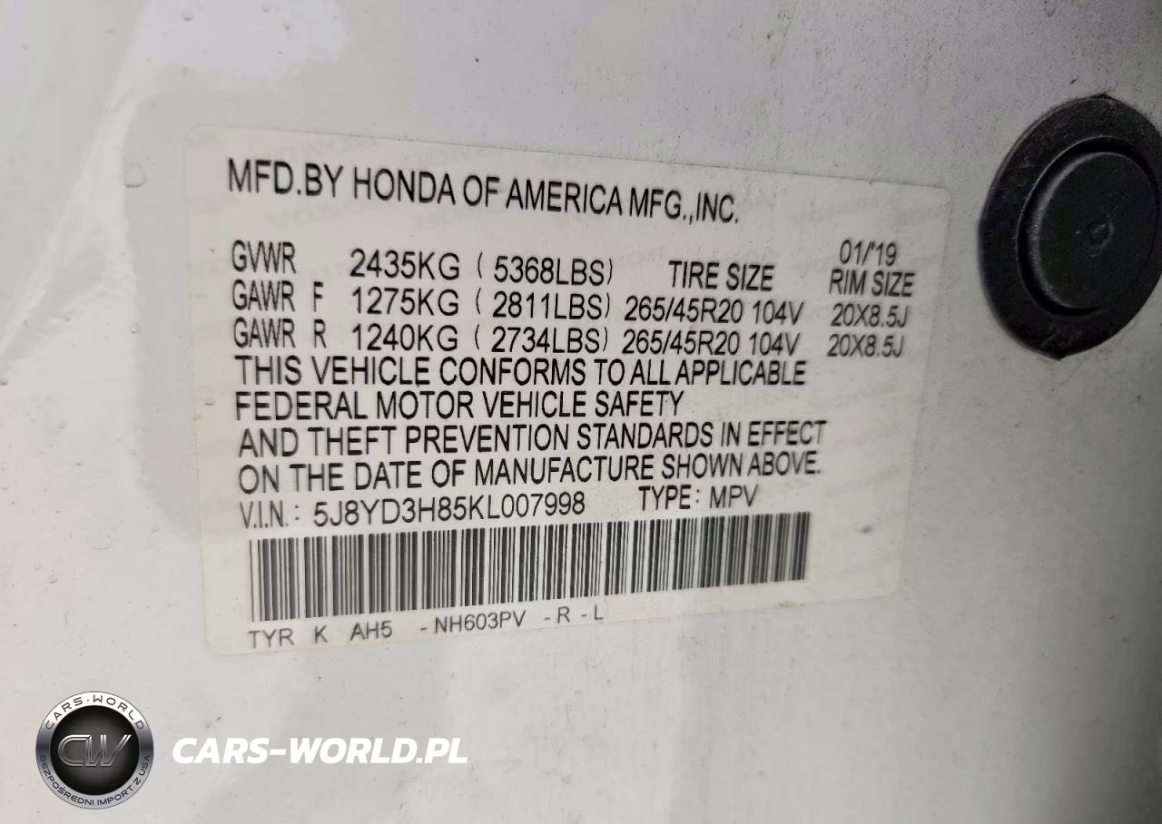 2019 Acura Mdx Advance VIN:5J8YD3H85KL007998 - 12