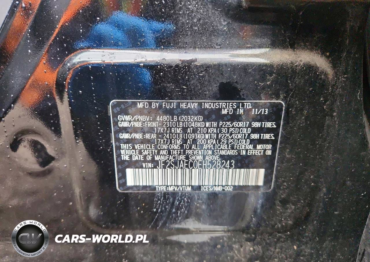 2014 Subaru Forester 2.5I Premium VIN:JF2SJAEC0EH528243 - 13