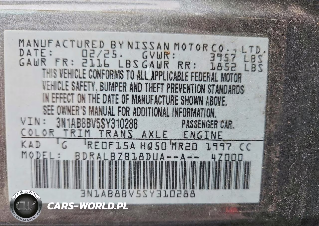 2025 Nissan Sentra S VIN:3N1AB8BV5SY310288 - 12