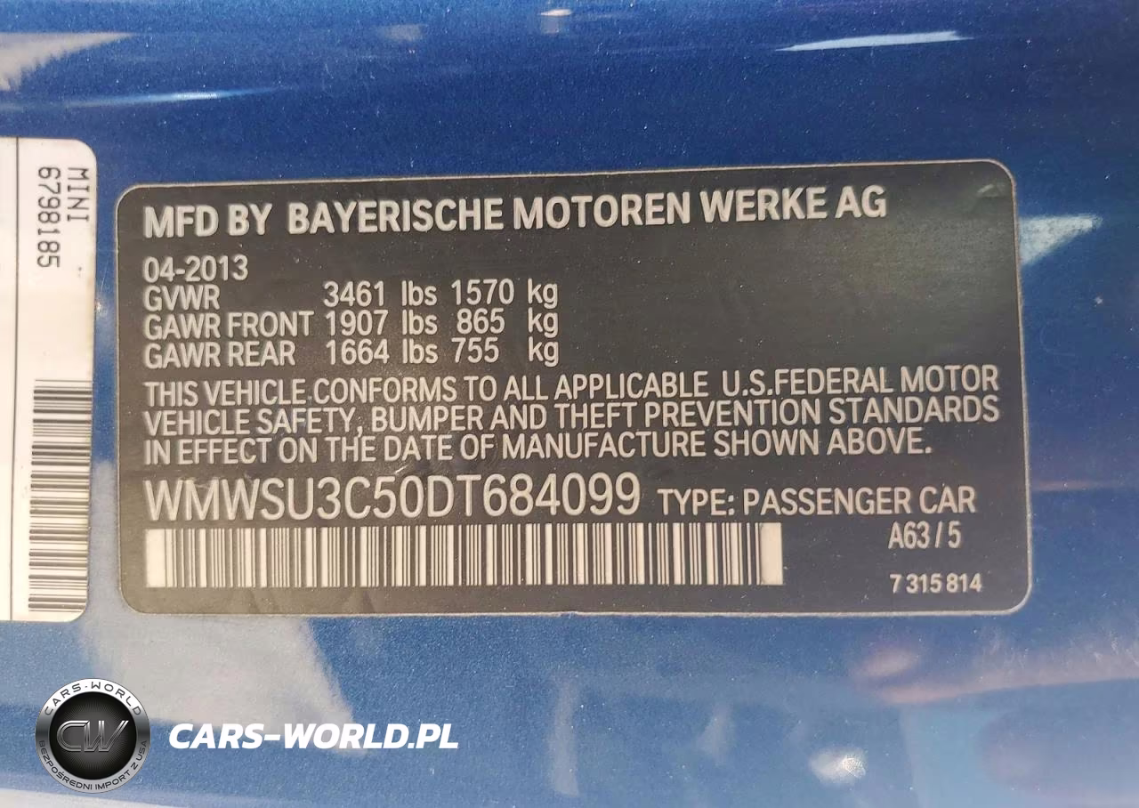 2013 Mini Cooper VIN:WMWSU3C50DT684099 - 12