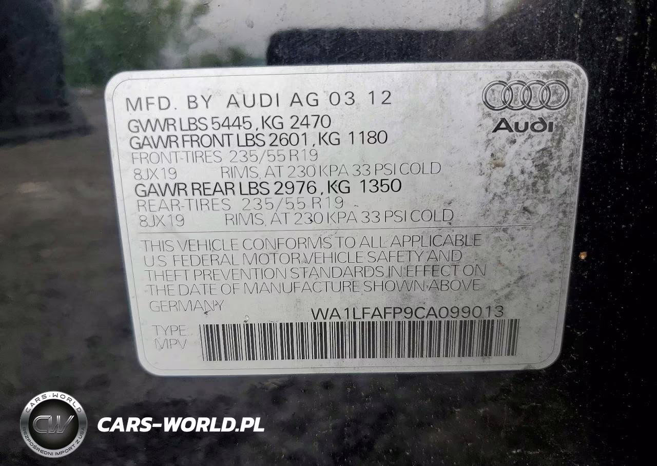 2012 Audi Q5 Premium Plus VIN:WA1LFAFP9CA099013 - 13
