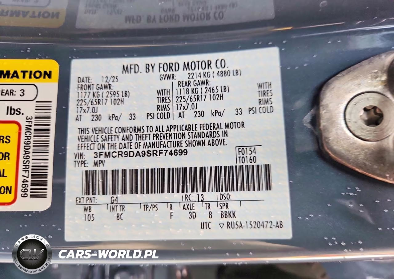 2025 Ford Bronco Sport Badlands VIN:3FMCR9DA9SRF74699 - 13