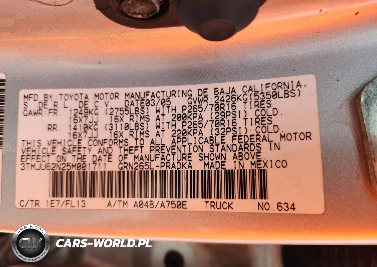 2005 Toyota Tacoma Double Cab Prerunner VIN:3TMJU62N25M001711 - 13