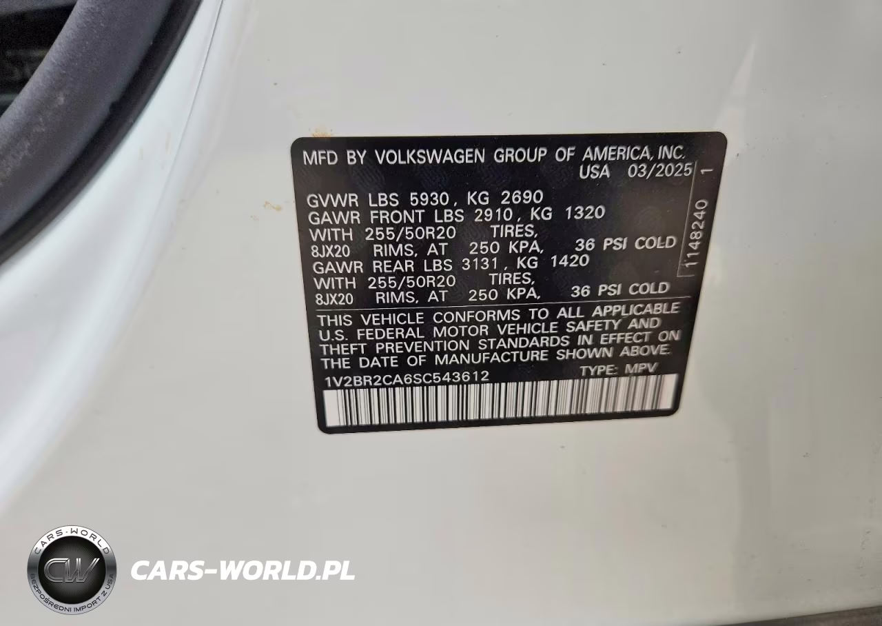 2025 Volkswagen Atlas Sel VIN:1V2BR2CA6SC543612 - 13