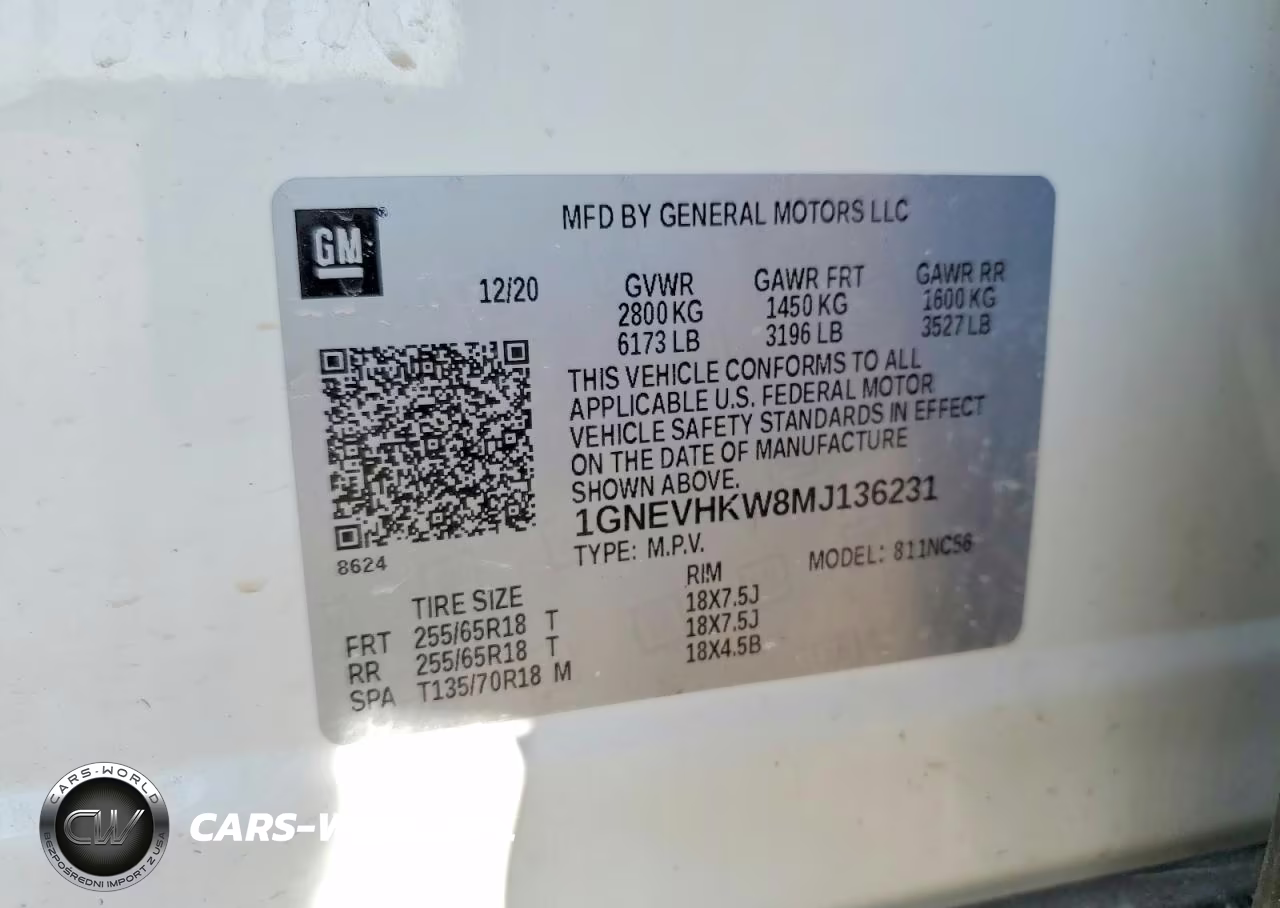 2021 Chevrolet Traverse Lt VIN:1GNEVHKW8MJ136231 - 13
