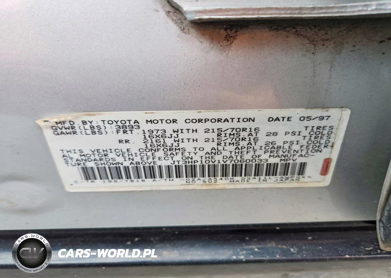 1997 Toyota Rav4 Base VIN:JT3HP10V1V7060033 - 13