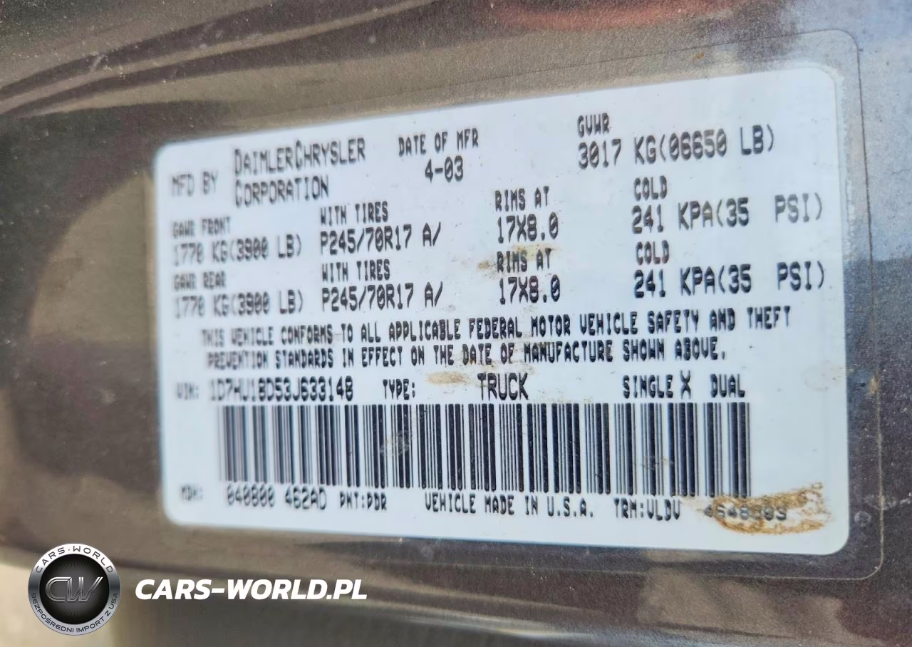 2003 Dodge Ram 1500 St VIN:1D7HU18D53J633148 - 12
